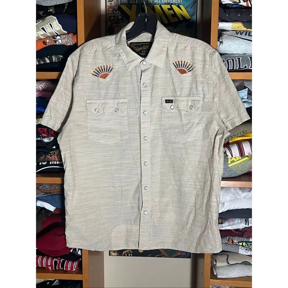 Howler Brothers Crosscut Deluxe Western Pearl Snap Shirt Small